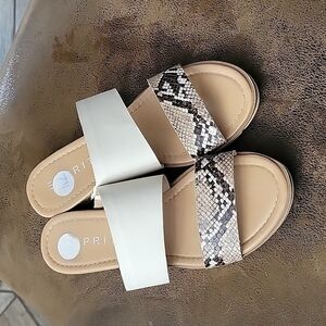 ESPRIT Snakeskin Print Slide On Sandals Size 7.5